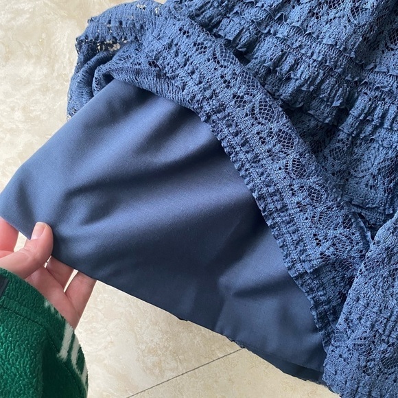 Zara Basic Fit & Flair Sleeveless Blue Lace Dress - M - Picture 4 of 9